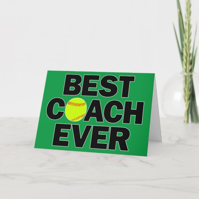 Tarjeta De Agradecimiento Fastpitch Softball Mejor Entrenador Personalizado  (Anverso)
