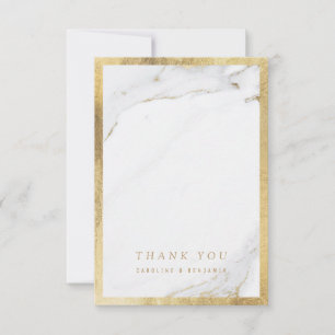 Tarjeta De Agradecimiento Faux gold mármol lujo boda moderno gracias