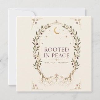 Tarjeta De Agradecimiento Favor de boda personalizado Rooted Romance Ciruela