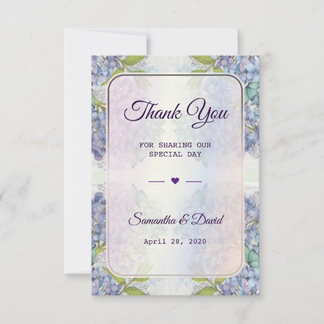 Tarjeta De Agradecimiento Favor De La Boda Gracias Pastel Floral De Lujo (Anverso)