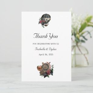 Tarjeta De Agradecimiento Favor de la boda Steampunk