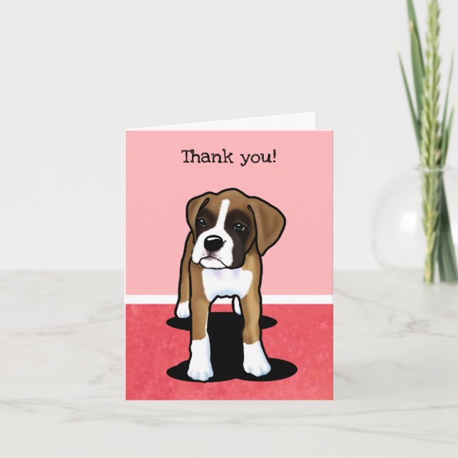 Tarjeta De Agradecimiento Fawn Boxer (Anverso)
