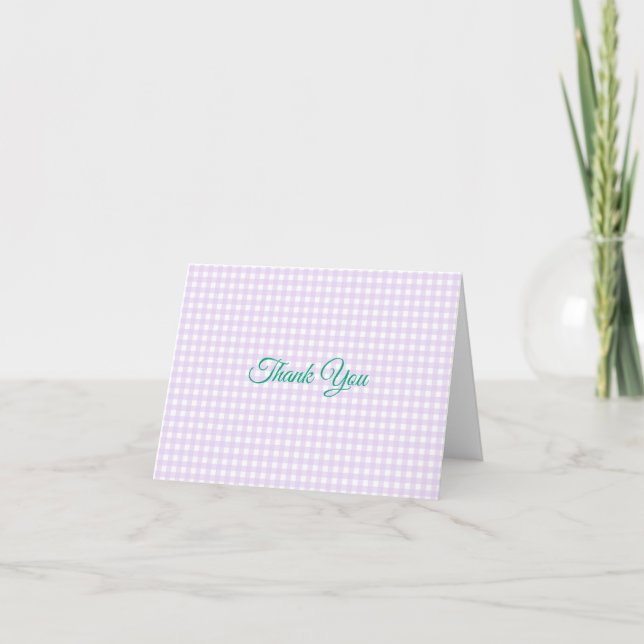Tarjeta De Agradecimiento Faye and Lauren Pink Gingham (Anverso)