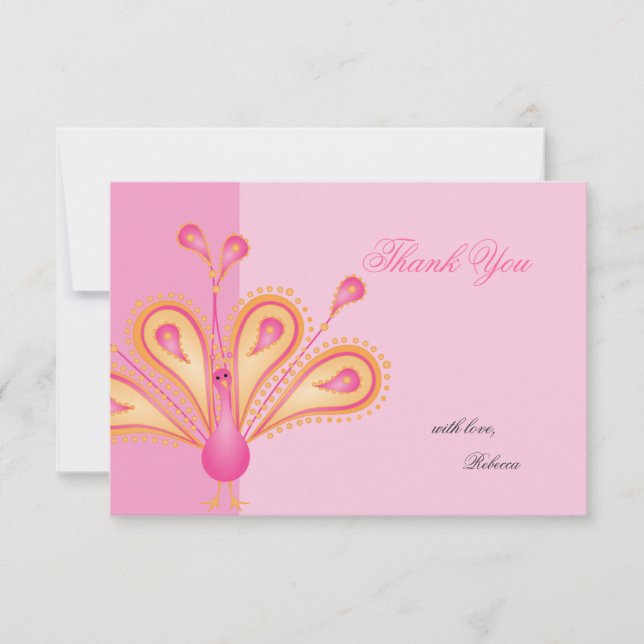 Tarjeta De Agradecimiento Feathered Gracias (Anverso)