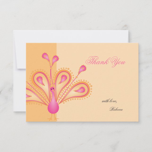 Tarjeta De Agradecimiento Feathered Gracias (Anverso)