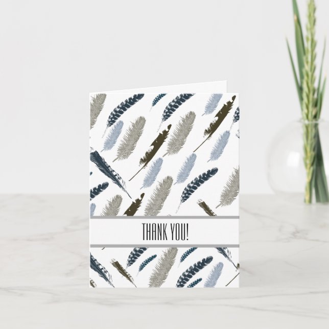 Tarjeta De Agradecimiento Feathers Gracias (Anverso)