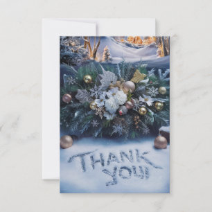 Tarjeta De Agradecimiento Felices Fiestas Felices Festejos de Snowflake