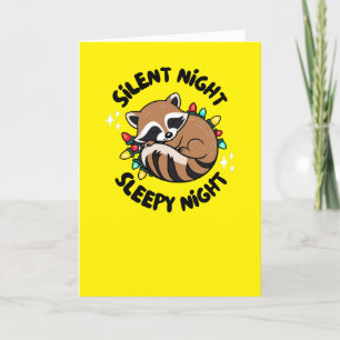 Tarjeta De Agradecimiento Felices Fiestas: Noche de Sleepy Noche Silenciosa