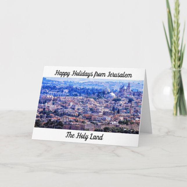 Tarjeta De Agradecimiento Felices vacaciones de Jerusalén, la Tierra Santa (Anverso)