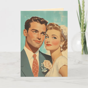 Tarjeta De Agradecimiento Felicidad Vintage Recién Casados