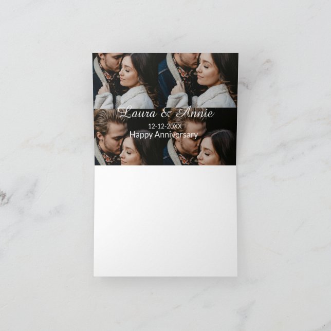 Tarjeta De Agradecimiento Felicidades en tu aniversario nombre fecha simple  (Interior)