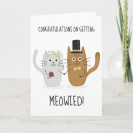 Tarjeta De Agradecimiento Felicidades por conseguir Meowied divertido saludo