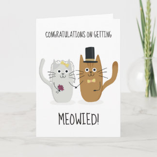 Tarjeta De Agradecimiento Felicidades por conseguir Meowied divertido saludo