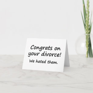 TARJETA DE AGRADECIMIENTO ¡FELICIDADES POR TU DIVORCIO! LES CAÍAN MAL