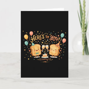 Tarjeta De Agradecimiento Felicitación de Celebración de Tostada Adorable