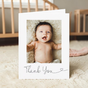 Tarjeta De Agradecimiento Felicitación de foto de bebé moderna Corazón de ag