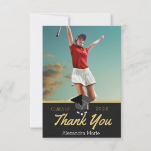 Tarjeta De Agradecimiento Felicitación de graduación de golf con foto