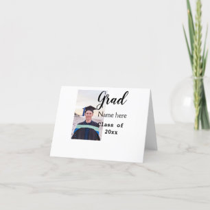 Tarjeta De Agradecimiento felicitación por foto de graduado añada tu nombre