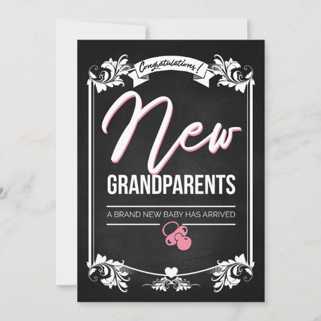 Tarjeta De Agradecimiento Felicitaciones a los nuevos abuelos/Chica Recién n (Anverso)