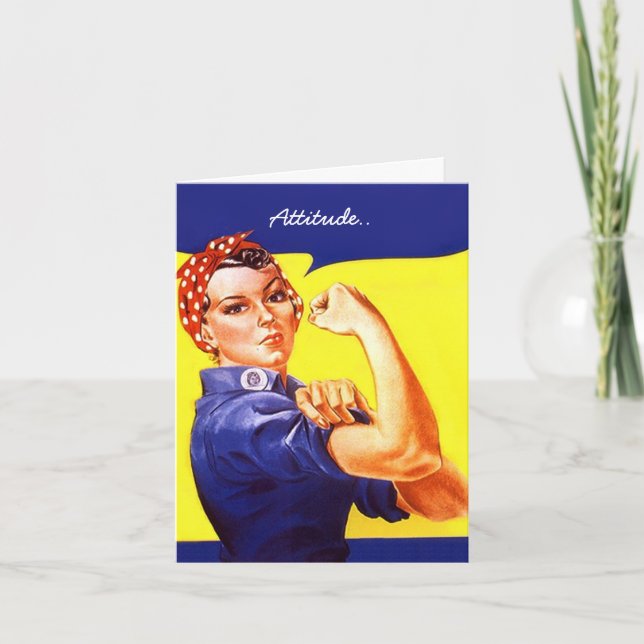 Tarjeta De Agradecimiento Felicitaciones a Rosie the Riveter Promotion por s (Anverso)