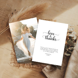 Tarjeta De Agradecimiento Felicitaciones de boda Rustic Love & Thanks Playa 