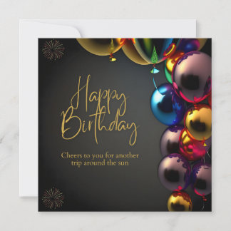 Tarjeta De Agradecimiento Felicitaciones de cumpleaños metálicas