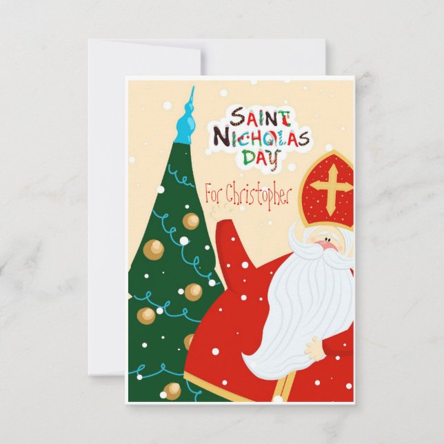 Tarjeta De Agradecimiento Felicitaciones del día de San Nicolás (Anverso)