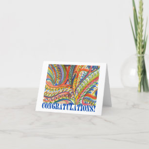 Tarjeta De Agradecimiento Felicitaciones Paisley Watercolor