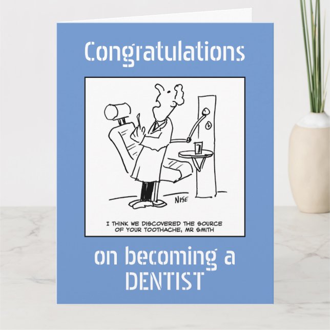 Tarjeta De Agradecimiento Felicitaciones por convertirse en dentista (Anverso)