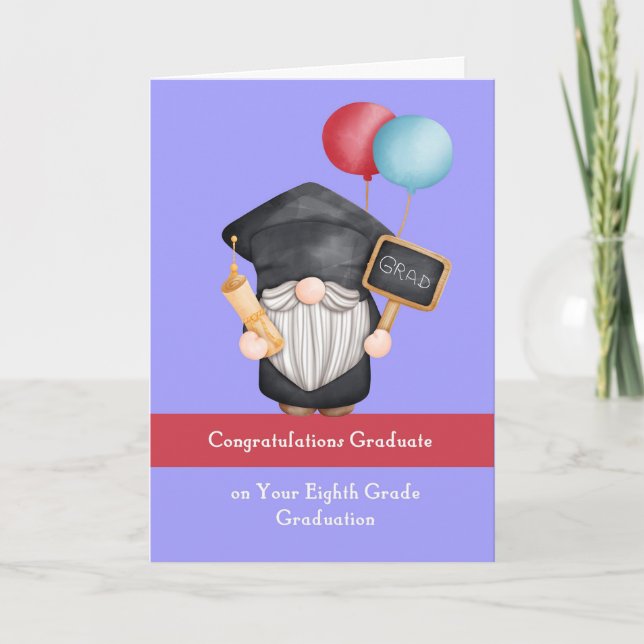 Tarjeta De Agradecimiento Felicitaciones por graduación 8º grado (Anverso)