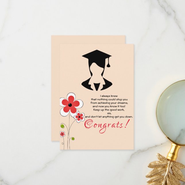 Tarjeta De Agradecimiento Felicitaciones por la graduación (Anverso/Reverso In Situ)