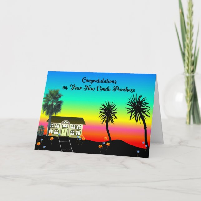 Tarjeta De Agradecimiento Felicitaciones por la nueva compra de condo (Anverso)