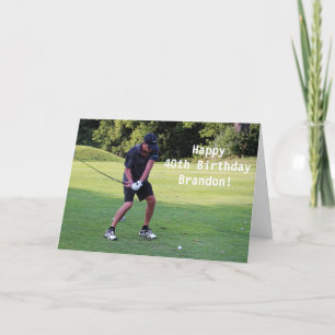 Tarjeta De Agradecimiento Feliz 40° cumpleaños, Golfer Sports Photo