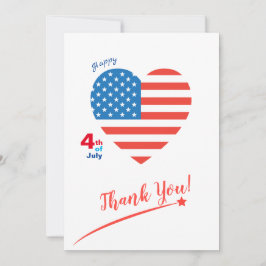 Tarjeta De Agradecimiento Feliz 4 de julio América Estados Unidos Bandera Co