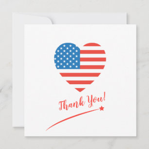 Tarjeta De Agradecimiento Feliz 4 de julio América Estados Unidos Bandera Co