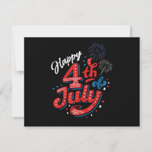 Tarjeta De Agradecimiento Feliz 4 de julio Cool Día de la Independencia Patr