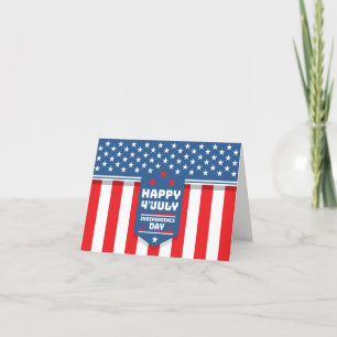 Tarjeta De Agradecimiento Feliz 4 de Julio Día de la Independencia de Améric