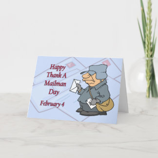 Tarjeta De Agradecimiento Feliz agradezca cartero día el 4 de febrero