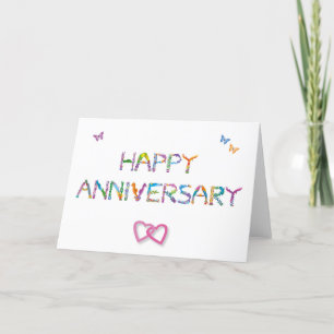 Tarjeta De Agradecimiento Feliz aniversario, corazón vinculado a - arte trop