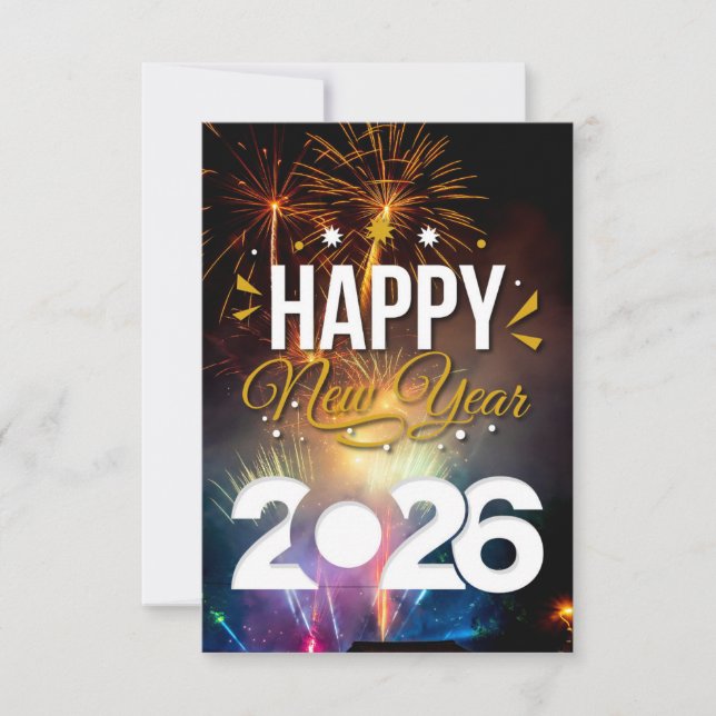 Tarjeta De Agradecimiento Feliz Año Nuevo (Anverso)