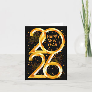 Tarjeta De Agradecimiento Feliz Año Nuevo 2026 Fiesta de Nochevieja de Nye 