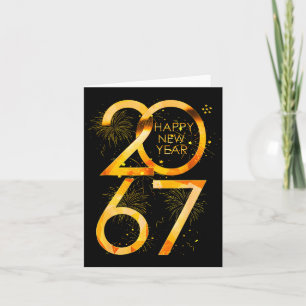 Tarjeta De Agradecimiento Feliz Año Nuevo 2067 Divertido 67 Seis Siete Meme 
