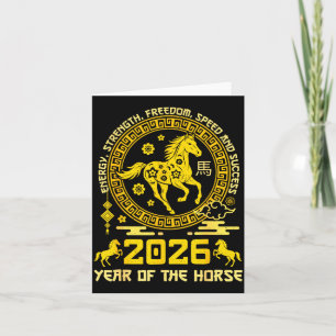 Tarjeta De Agradecimiento Feliz Año Nuevo Lunar Chino Del Caballo 2026 Zod
