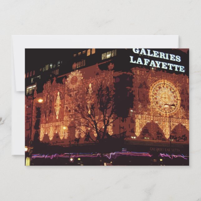 Tarjeta De Agradecimiento ¡Feliz Año Nuevo! Navidades de París luces Gracias (Anverso)
