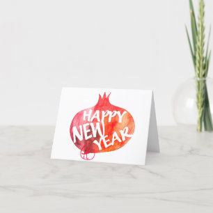 Tarjeta De Agradecimiento Feliz Año Nuevo Rosh Hashana Pomegranate Art Card