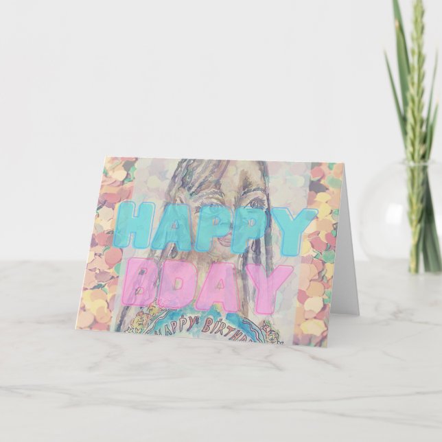 Tarjeta De Agradecimiento Feliz BDay (Anverso)