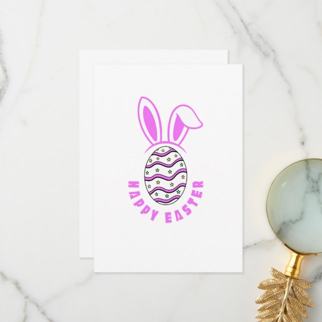 Tarjeta De Agradecimiento Feliz Bunny Easter Egg (Anverso/Reverso In Situ)