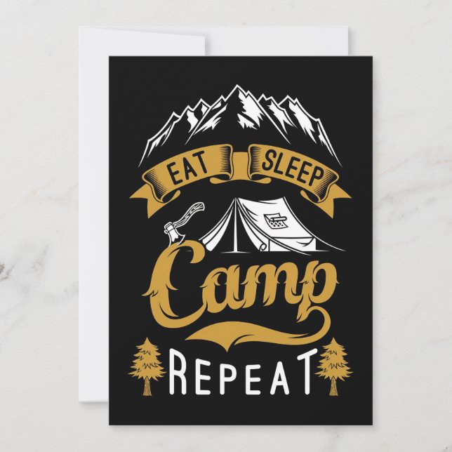 Tarjeta De Agradecimiento Feliz Campamento de repitimiento del sueño del cam (Anverso)