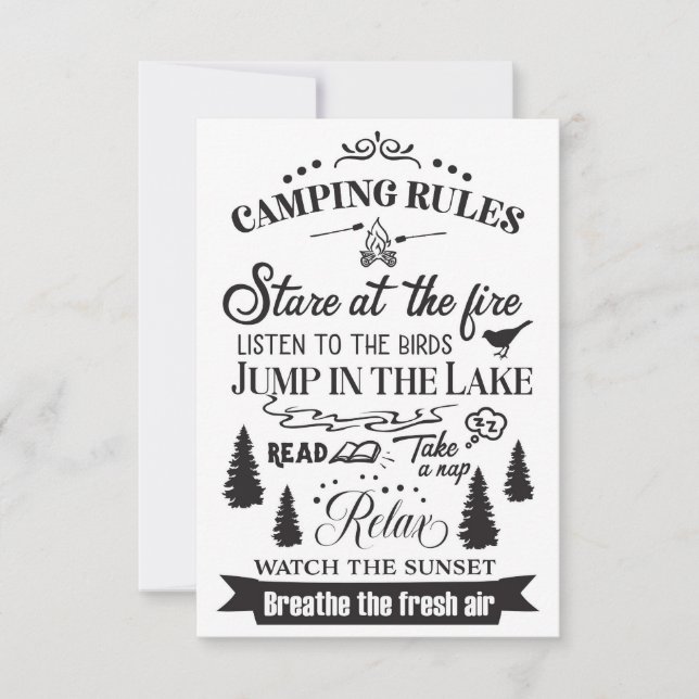 Tarjeta De Agradecimiento Feliz Camper Camping (Anverso)