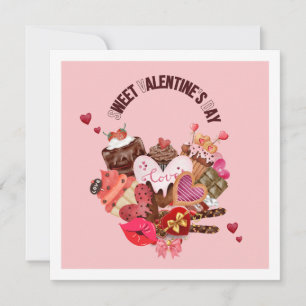 Tarjeta De Agradecimiento Feliz chocolate de San Valentín